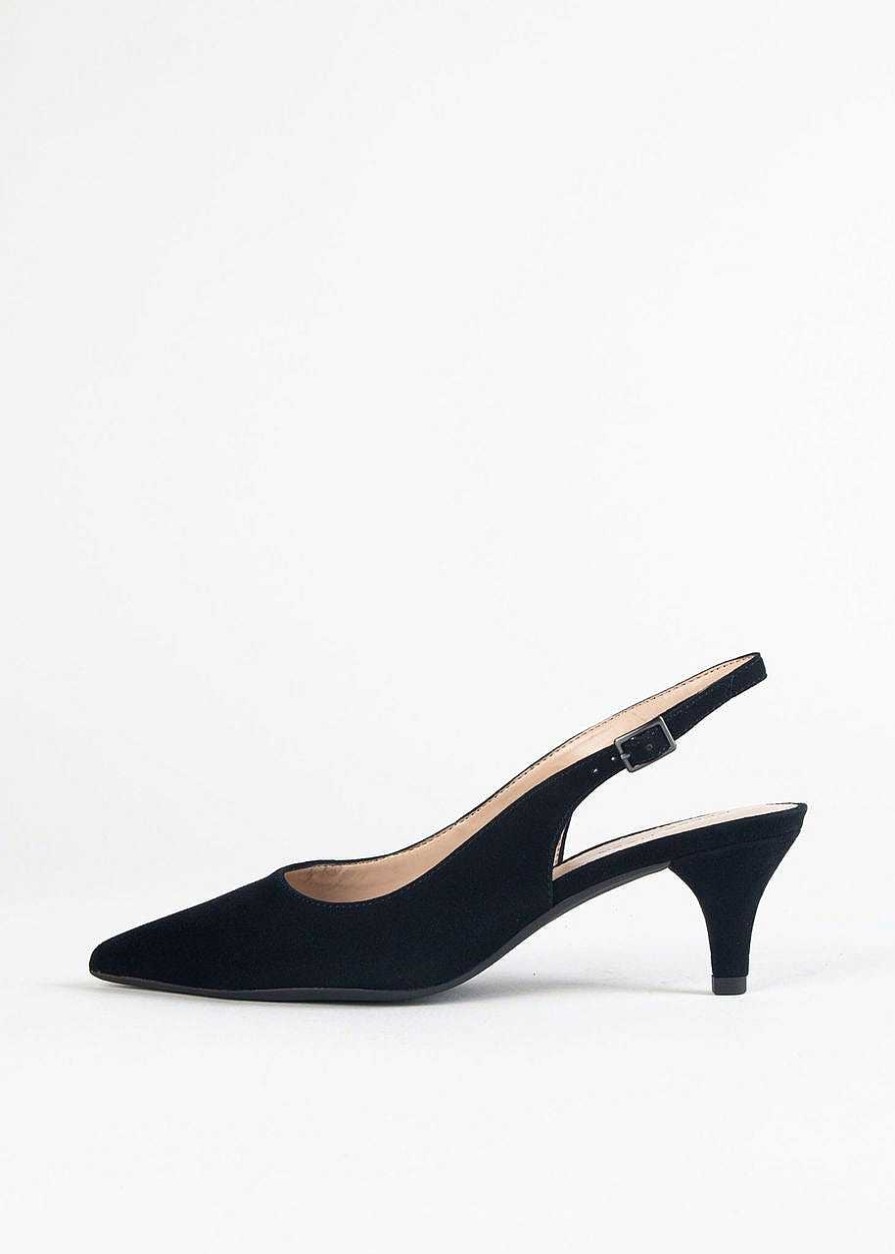 Shoes Pelle Moda | Calyda Classic Slingback Black Suede