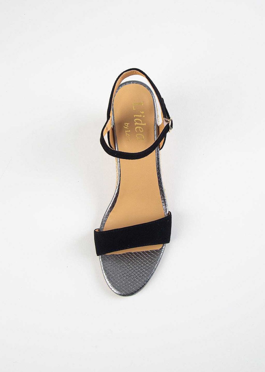 Shoes L'idea by Lori | Alba Espadrille Wedge Black Suede