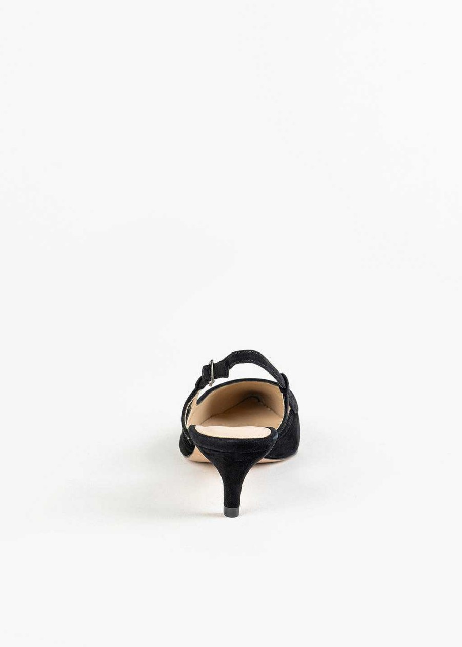 Shoes Pelle Moda | Deena Slingback Pump Black Suede