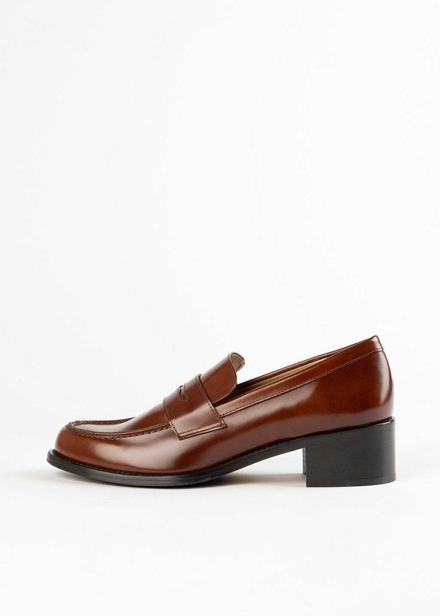 Shoes L'idea by Lori | Heeled Penny Loafer Cognac Leather