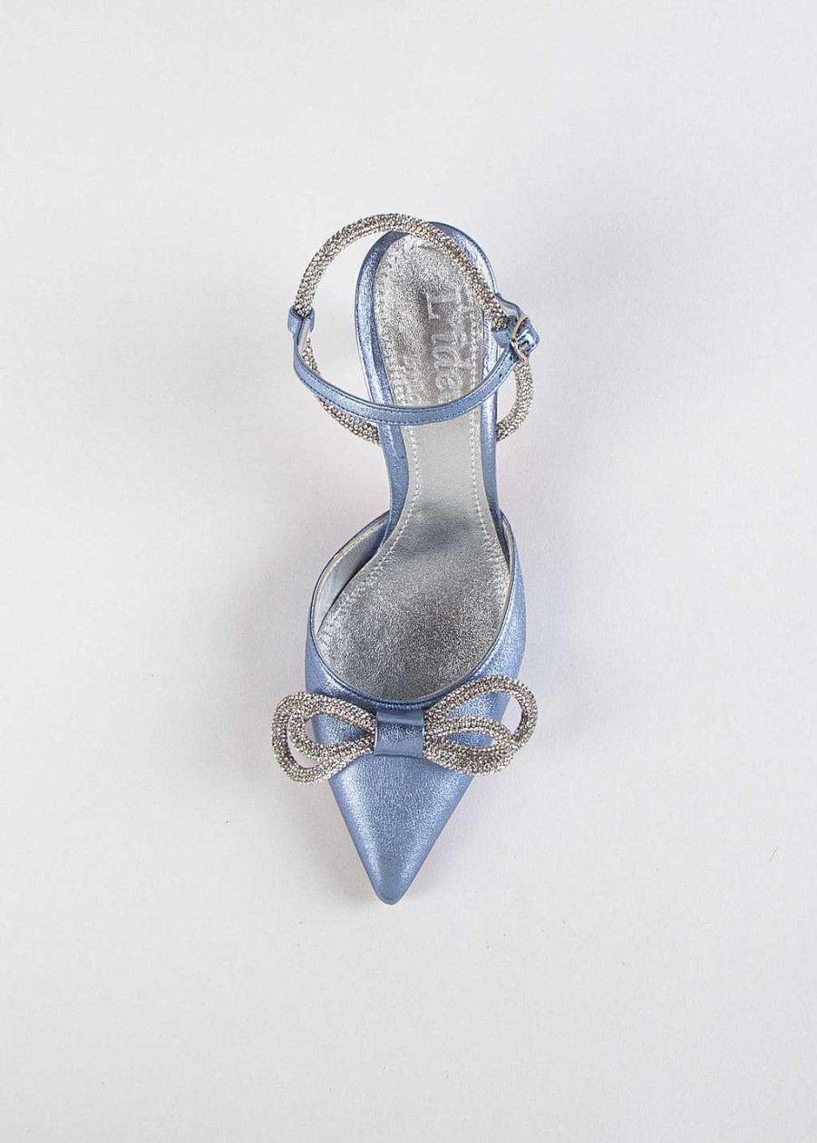 Shoes L'idea by Lori | Jeweled Slingback Pump Blue Metallic