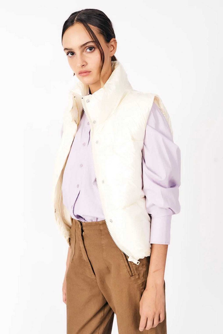 Apparel Deluc | Marmi Puffer Vest Off White