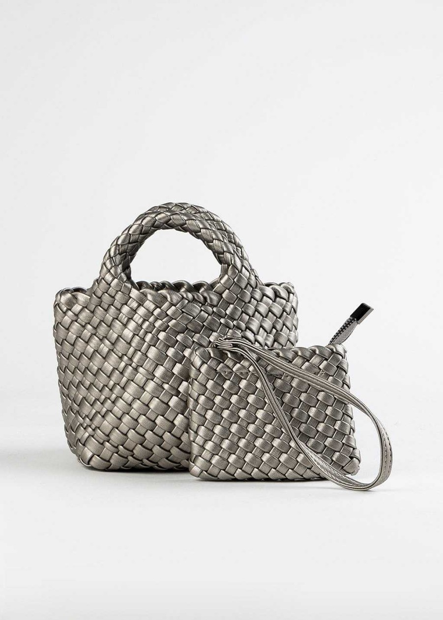 Handbags Armitage Avenue | Mini Woven Tote Silver