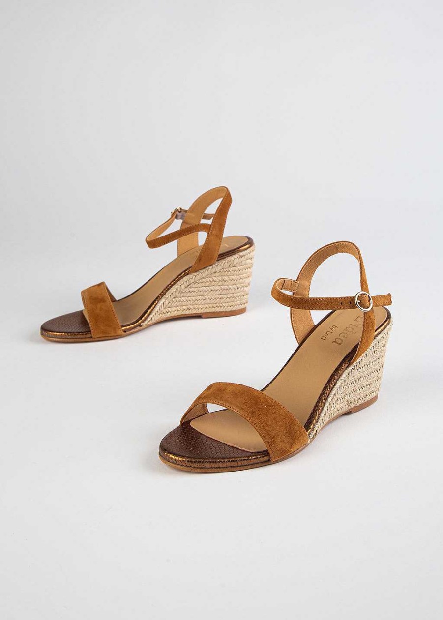 Shoes L'idea by Lori | Alba Espadrille Wedge Tan Suede