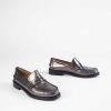 Shoes L'idea by Lori | Leather Penny Loafer Pewter Leather