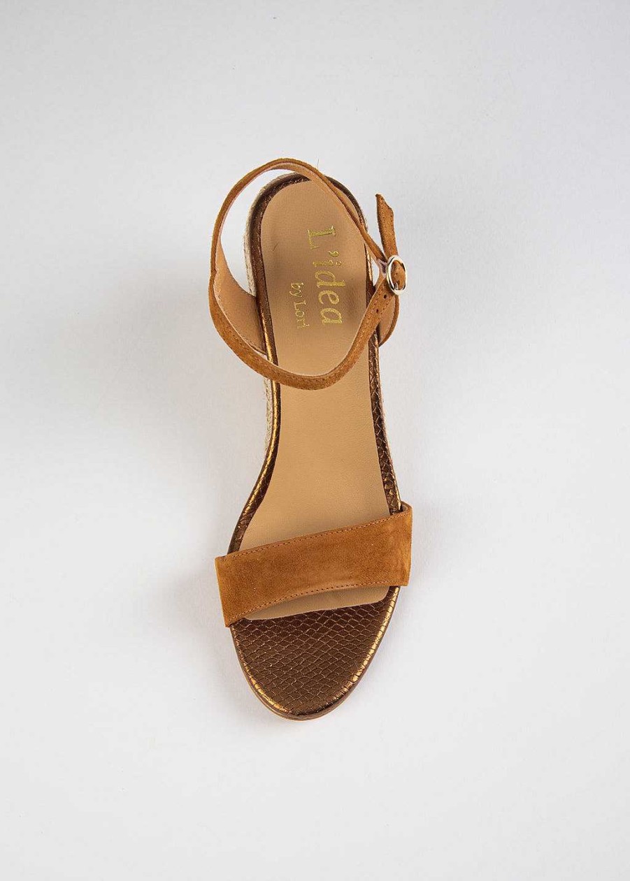 Shoes L'idea by Lori | Alba Espadrille Wedge Tan Suede