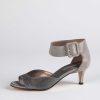 Shoes Pelle Moda | Berlin Kitten Heel Sandal Pewter