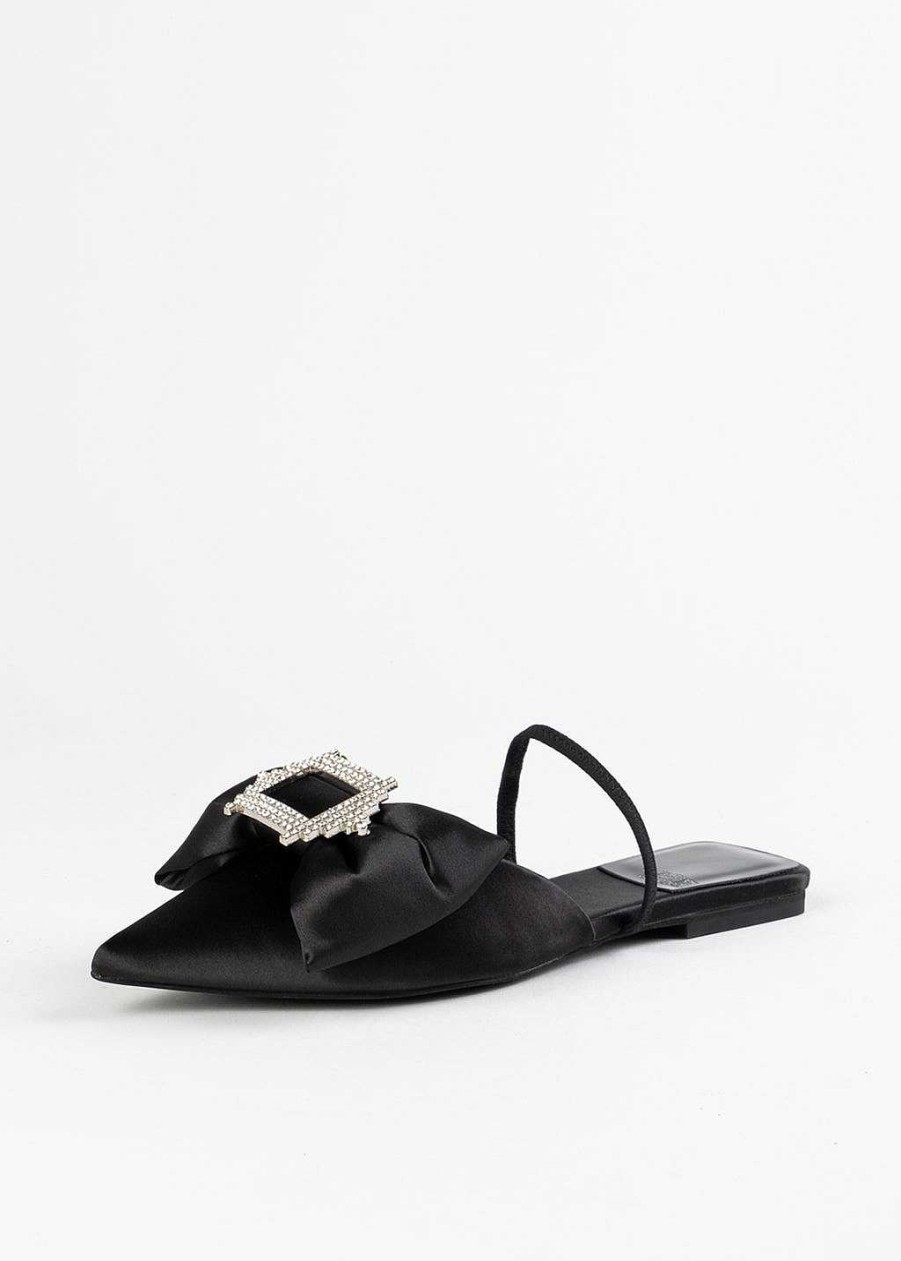 Shoes Jeffrey Campbell | Sit Prettys Flat Black Satin