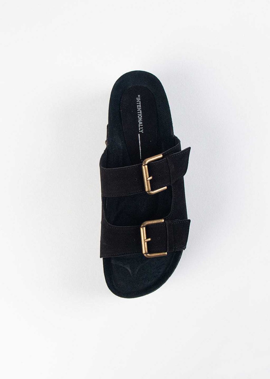 Shoes Intentionally Blank | Cooper-2 Platform Sandal Black Suede