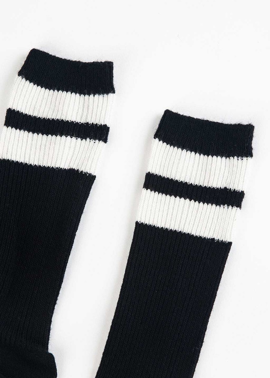 Accessories Le Bon Shoppe | Grandpa Varsity Sock Black