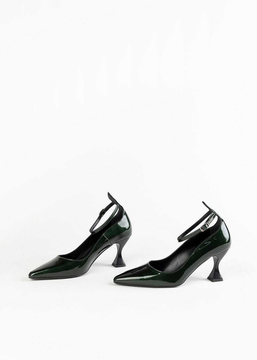 Shoes L'idea by Lori | Mirana Leather Pump Dark Green Patent