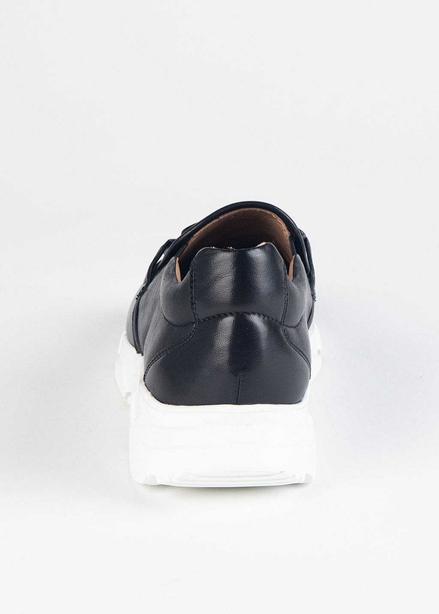 Shoes L'idea by Lori | Leather Sneaker With Chain Black Leather