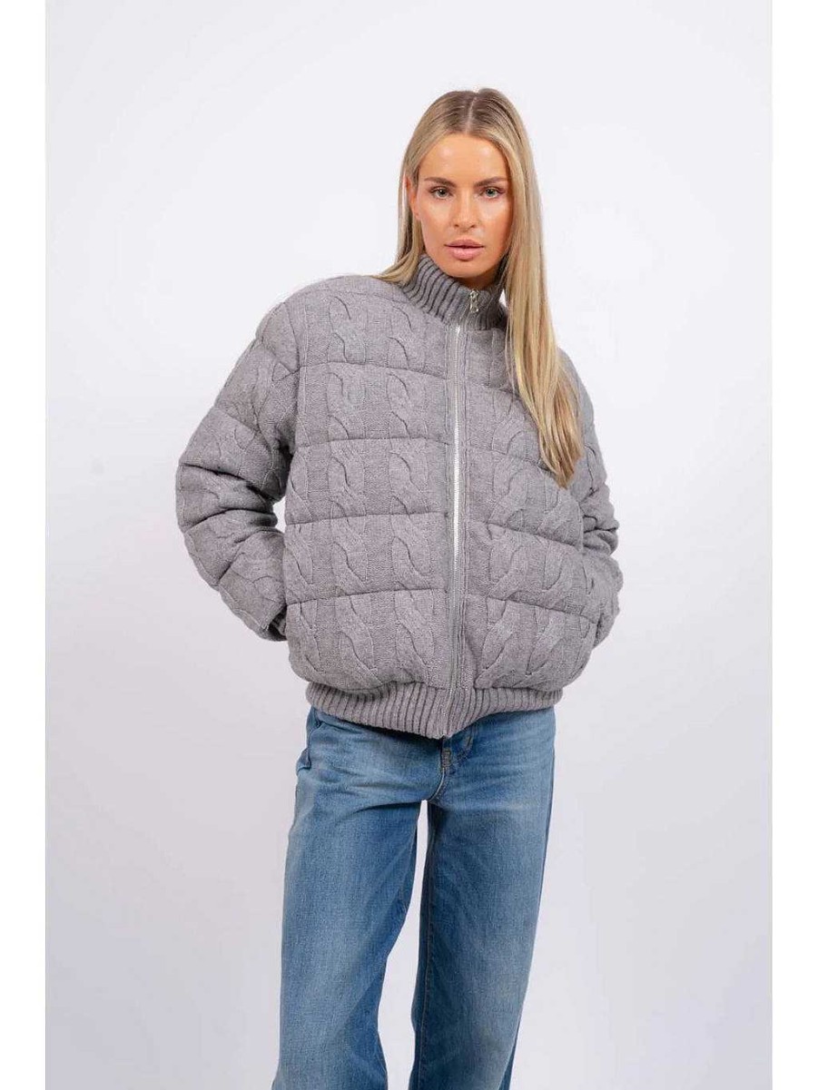 Apparel Central Park West | Aubrey Cable Puffer Jacket Xs