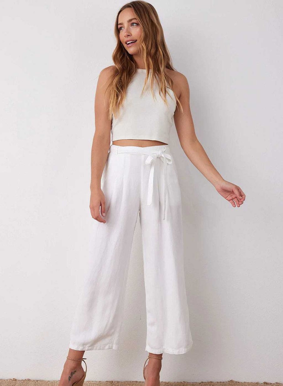 Apparel Bella Dahl | Emma Wide Leg Crop Pant White