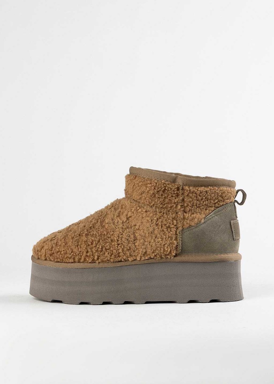 Shoes MA '91 | Sherpa Slipper Bootie Taupe