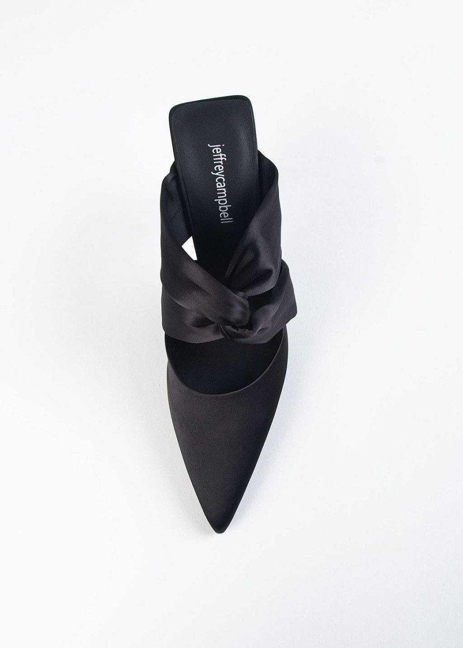 Shoes Jeffrey Campbell | Tied Up Satin Heel Black Satin