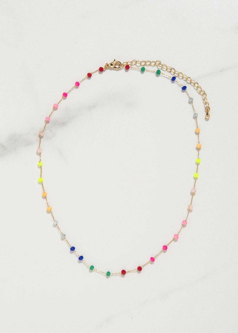 Accessories Armitage Avenue | Delicate Beaded Necklace Pink Multi