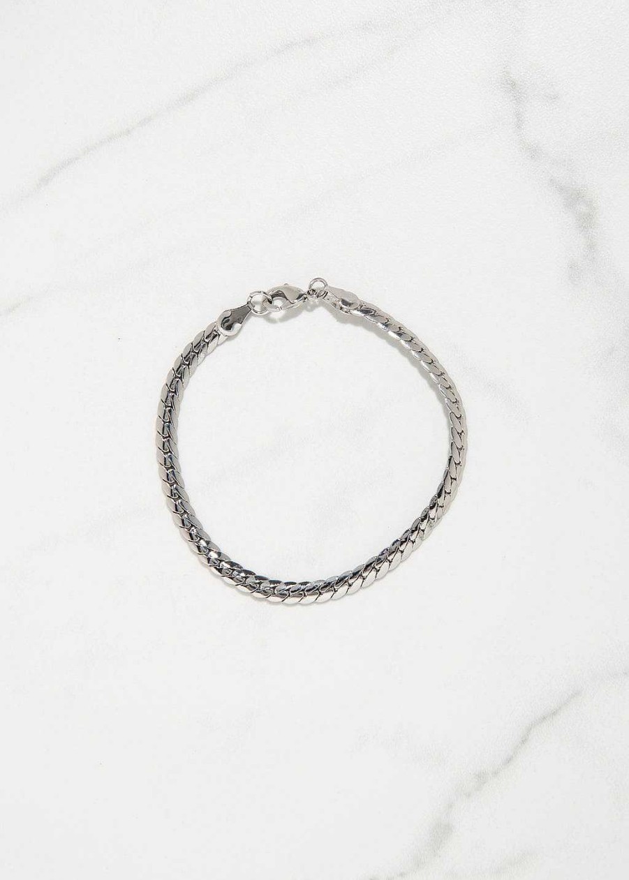 Accessories Armitage Avenue | Flat Chain Bracelet Silver