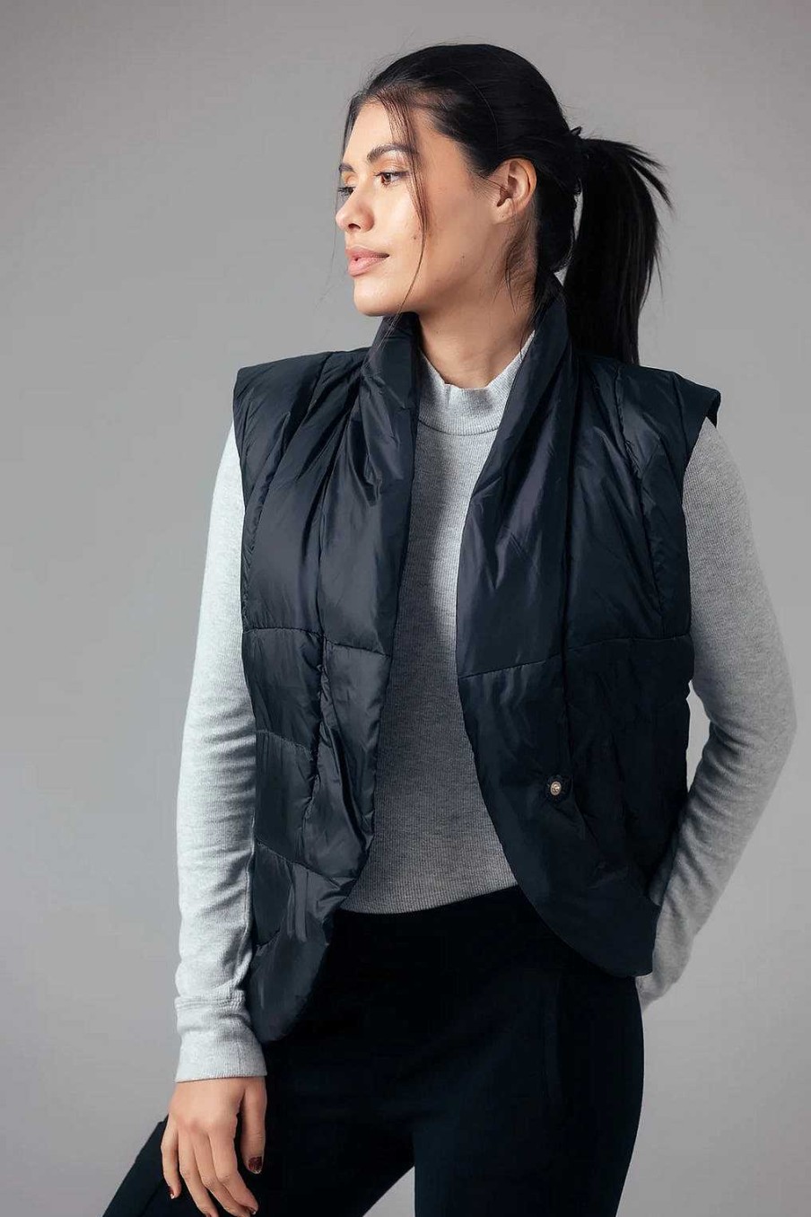 Apparel Anorak | Missy Puffer Vest Black