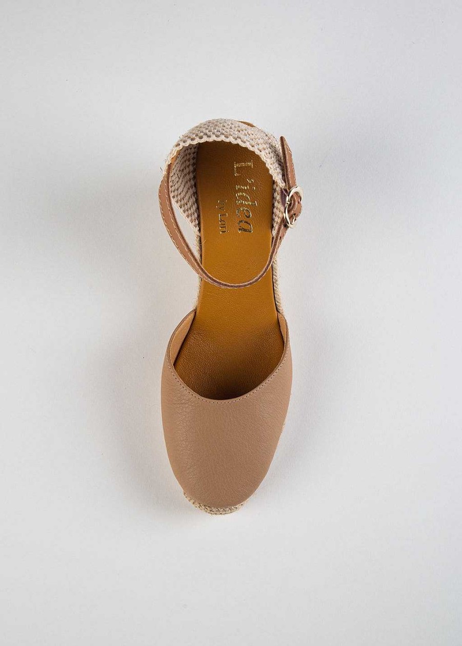 Shoes L'idea by Lori | Nantes Leather Espadrille Almond