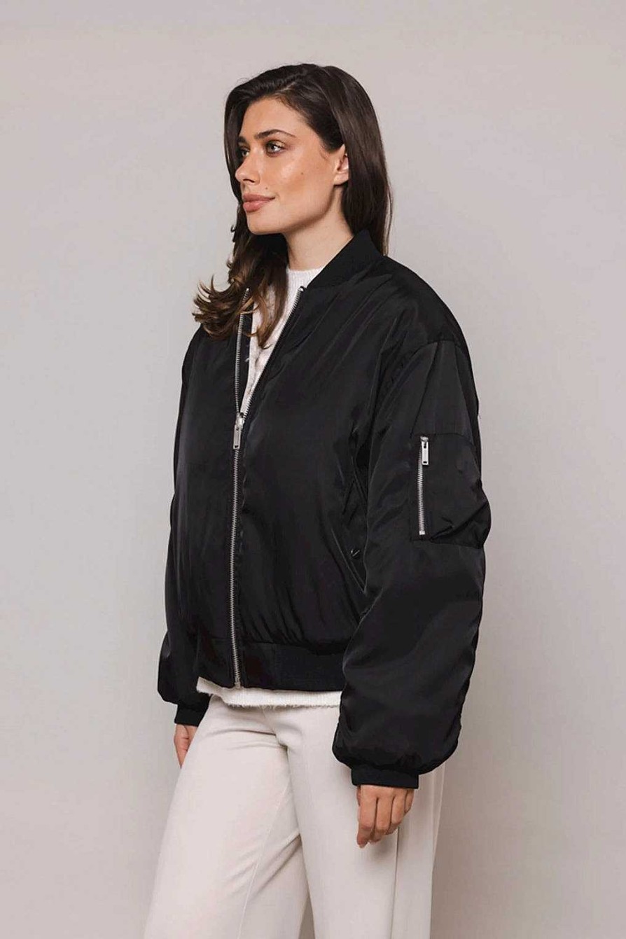 Apparel Rino&Pelle | James Reversible Bomber Jacket Black