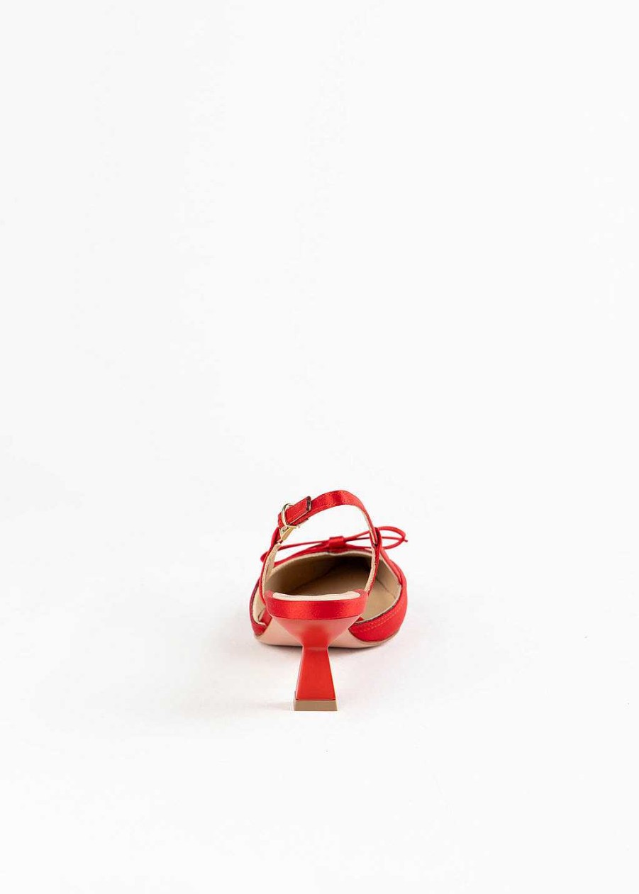 Shoes Roberto Festa | Iamy Slingback Heel Red Satin