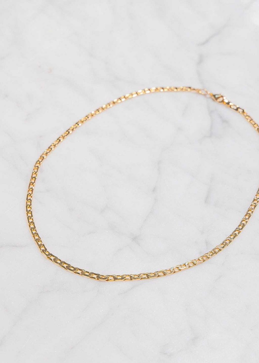 Accessories Armitage Avenue | Flat Chain Necklace Gold