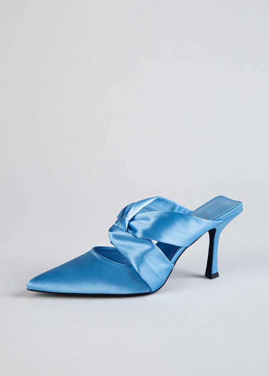 Shoes Jeffrey Campbell | Tied Up Satin Heel Sky Blue Satin