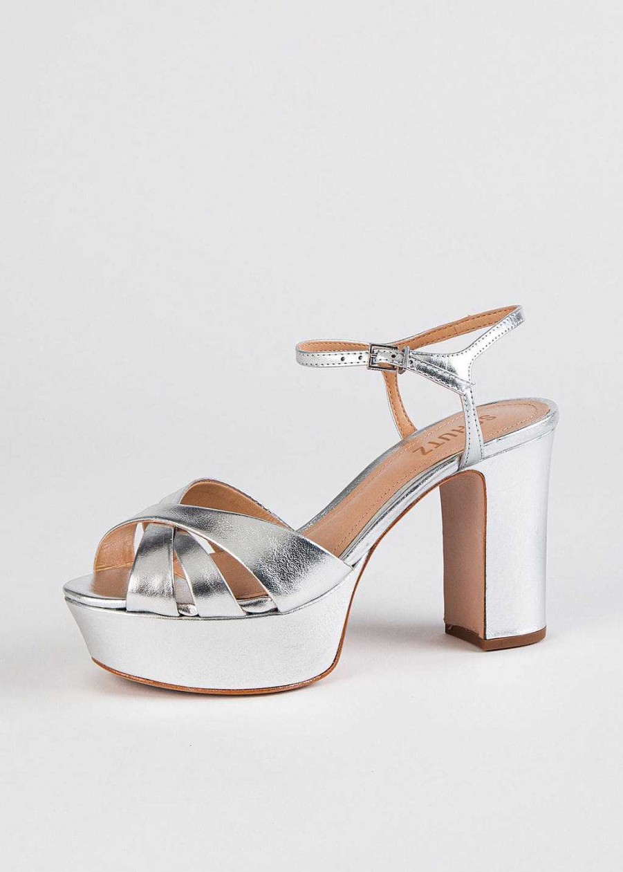 Shoes Schutz | Keefa Platform Sandal Silver Leather