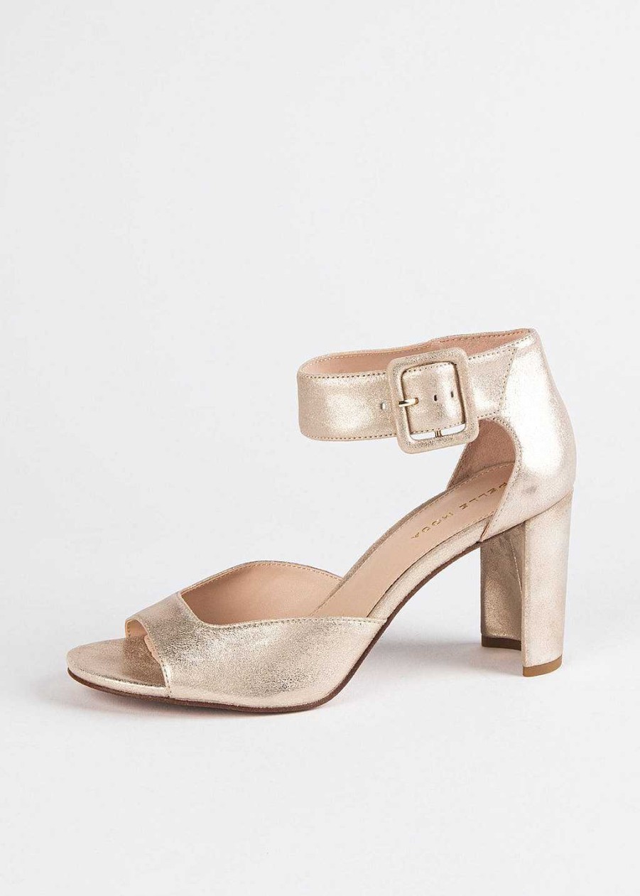 Shoes Pelle Moda | Vinni Heeled Sandal Platino Leather