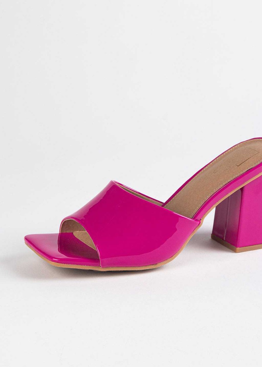 Shoes Shu Shop | Gillian Patent Heeled Sandal Fuchsia Patent