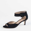 Shoes Pelle Moda | Berlin Kitten Heel Sandal Black Suede