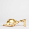 Shoes Schutz | Fairy Mid Leather Sandal Gold Leather