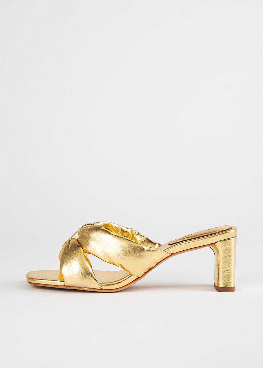 Shoes Schutz | Fairy Mid Leather Sandal Gold Leather