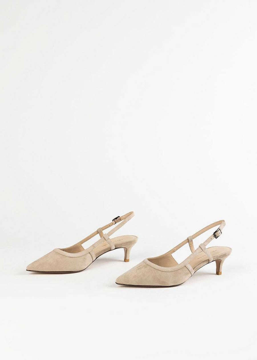 Shoes Pelle Moda | Deena Slingback Pump Mushroom Suede