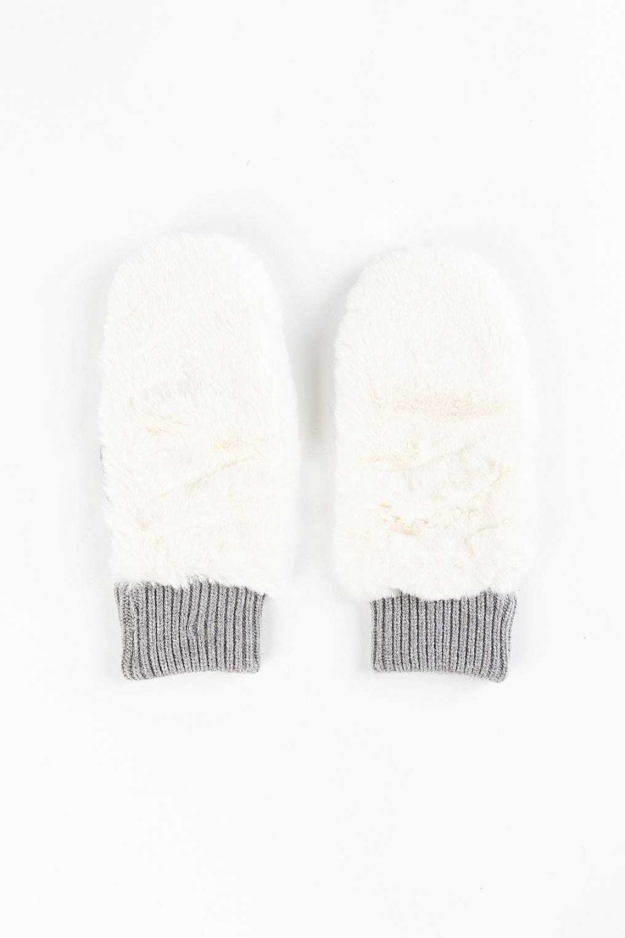 Accessories Echo | Faux Fur Mittens Cream