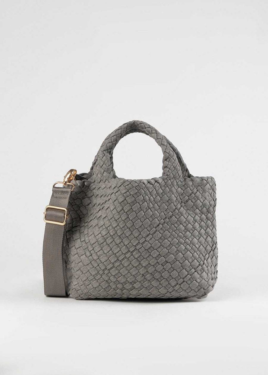 Handbags Ah-Dorned | Linda Woven Tote Grey