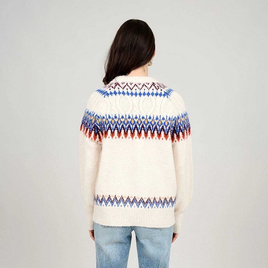 Apparel RD Style | Melinda Fair Isle Sweater Cream