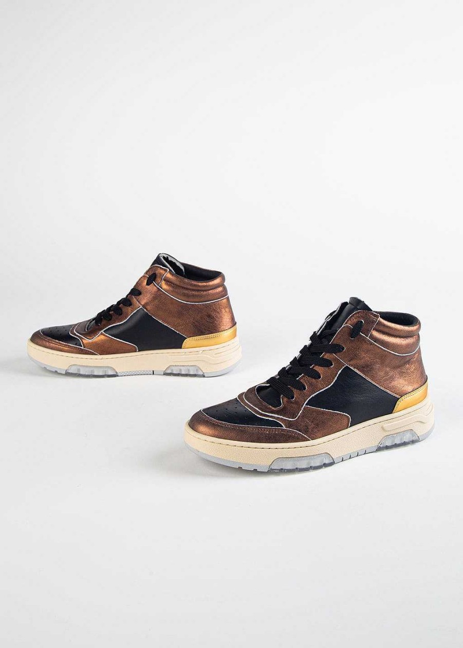 Shoes L'idea by Lori | Leather High Top Sneaker Black