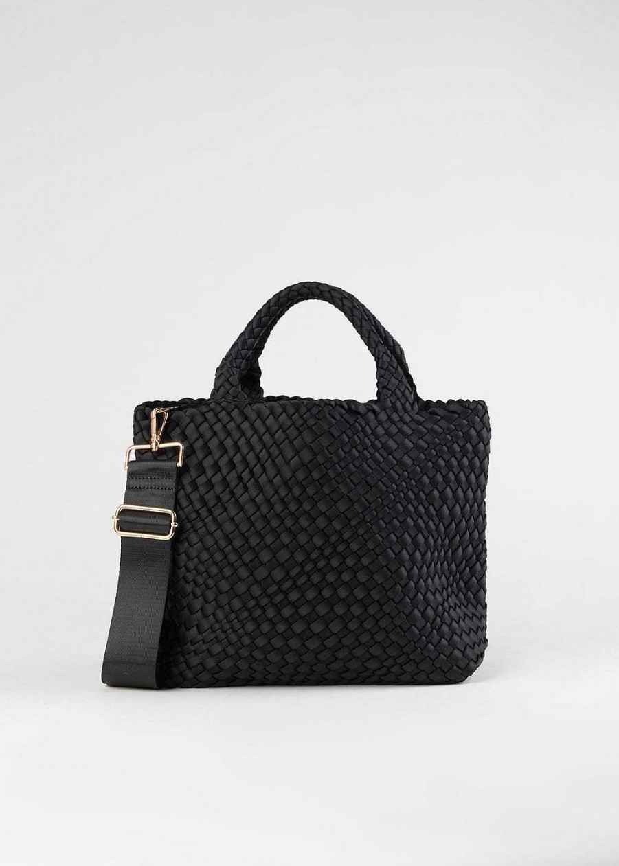 Handbags Ah-Dorned | Lily Woven Tote Black