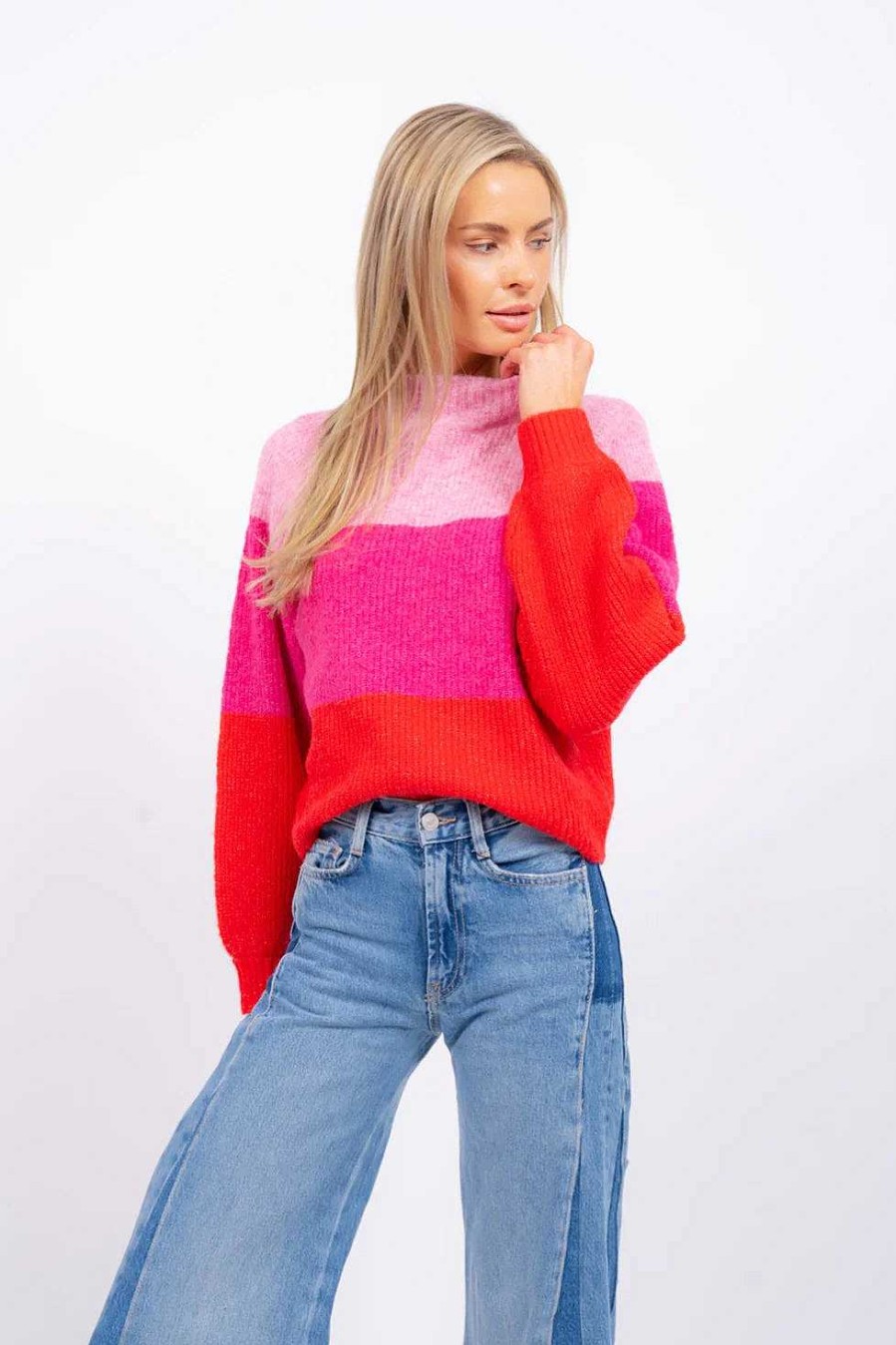 Apparel Central Park West | Livi Stripe Sweater Pink