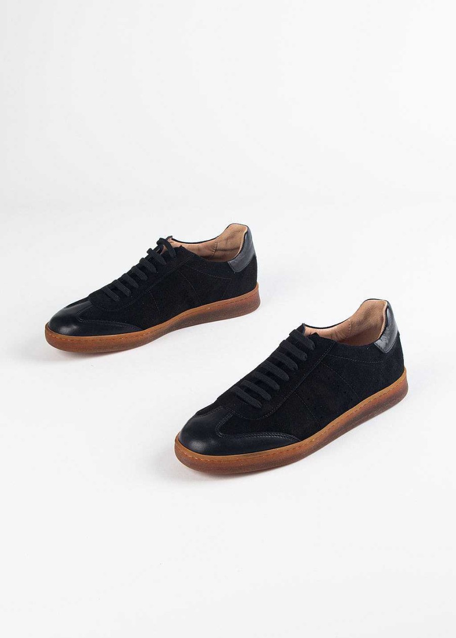 Shoes L'idea by Lori | Suede Low Top Sneaker Black Leather