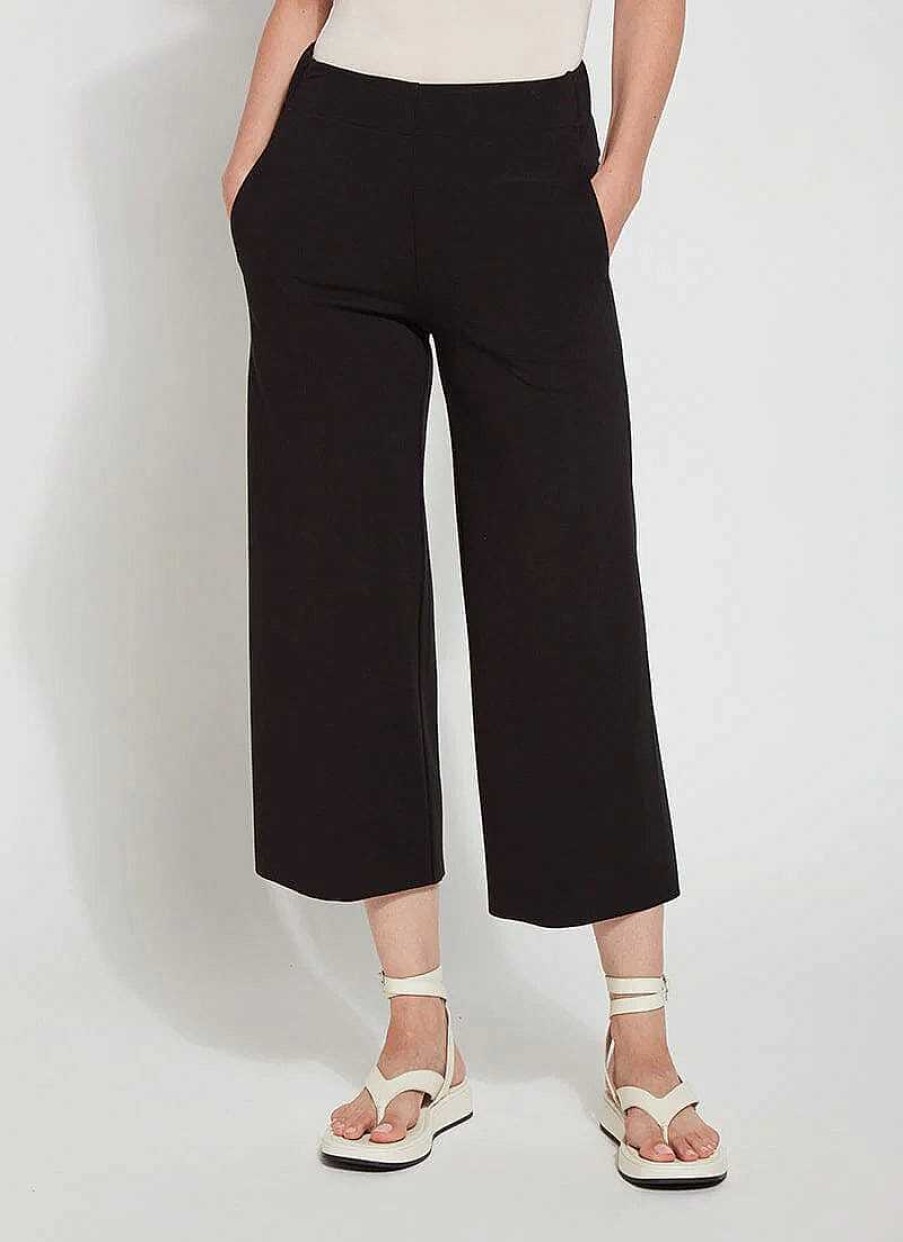 Apparel Lyssé | Leila Cropped Wide Leg Pant Black