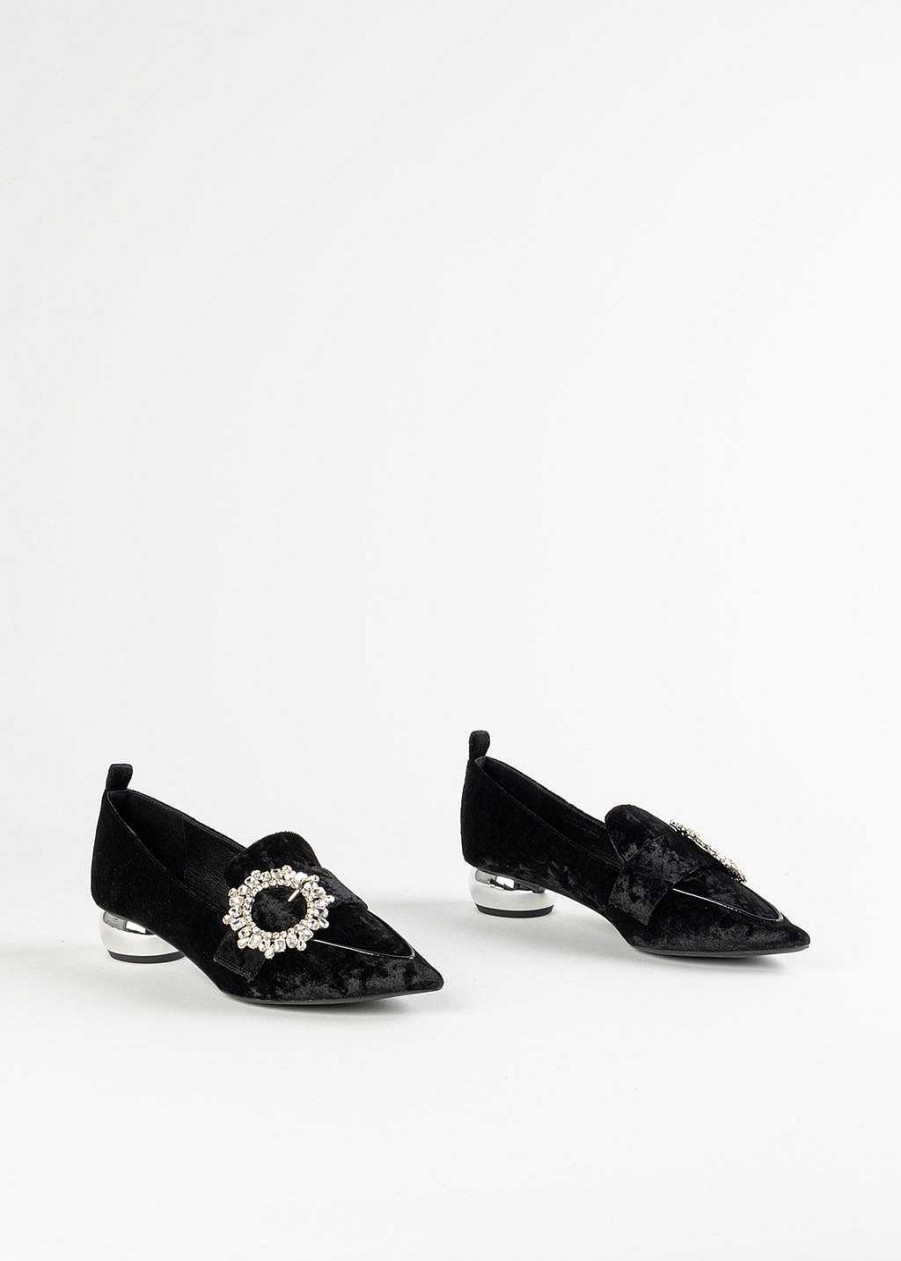 Shoes Jeffrey Campbell | Viona Velvet Flat Black