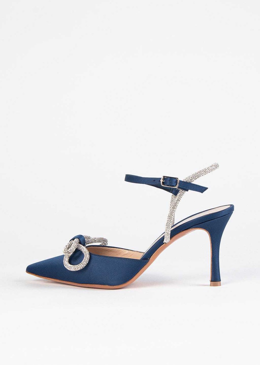 Shoes L'idea by Lori | Jeweled Slingback Pump Midnight Satin