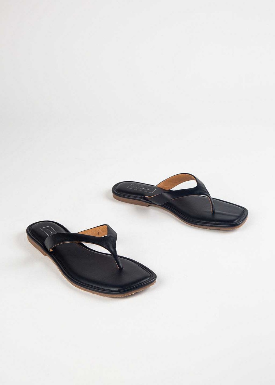 Shoes Yellow Box | Durham Flat Sandal Black