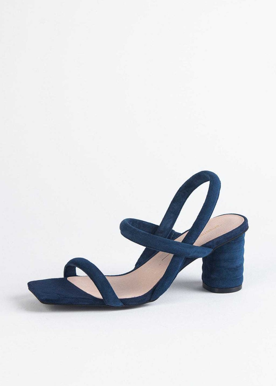 Shoes Intentionally Blank | Kifton Heeled Sandal Navy Suede