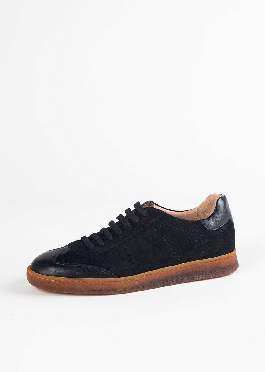 Shoes L'idea by Lori | Suede Low Top Sneaker Black Leather