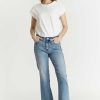 Apparel OAT | Cropped Mini Flare Jean Medium Denim