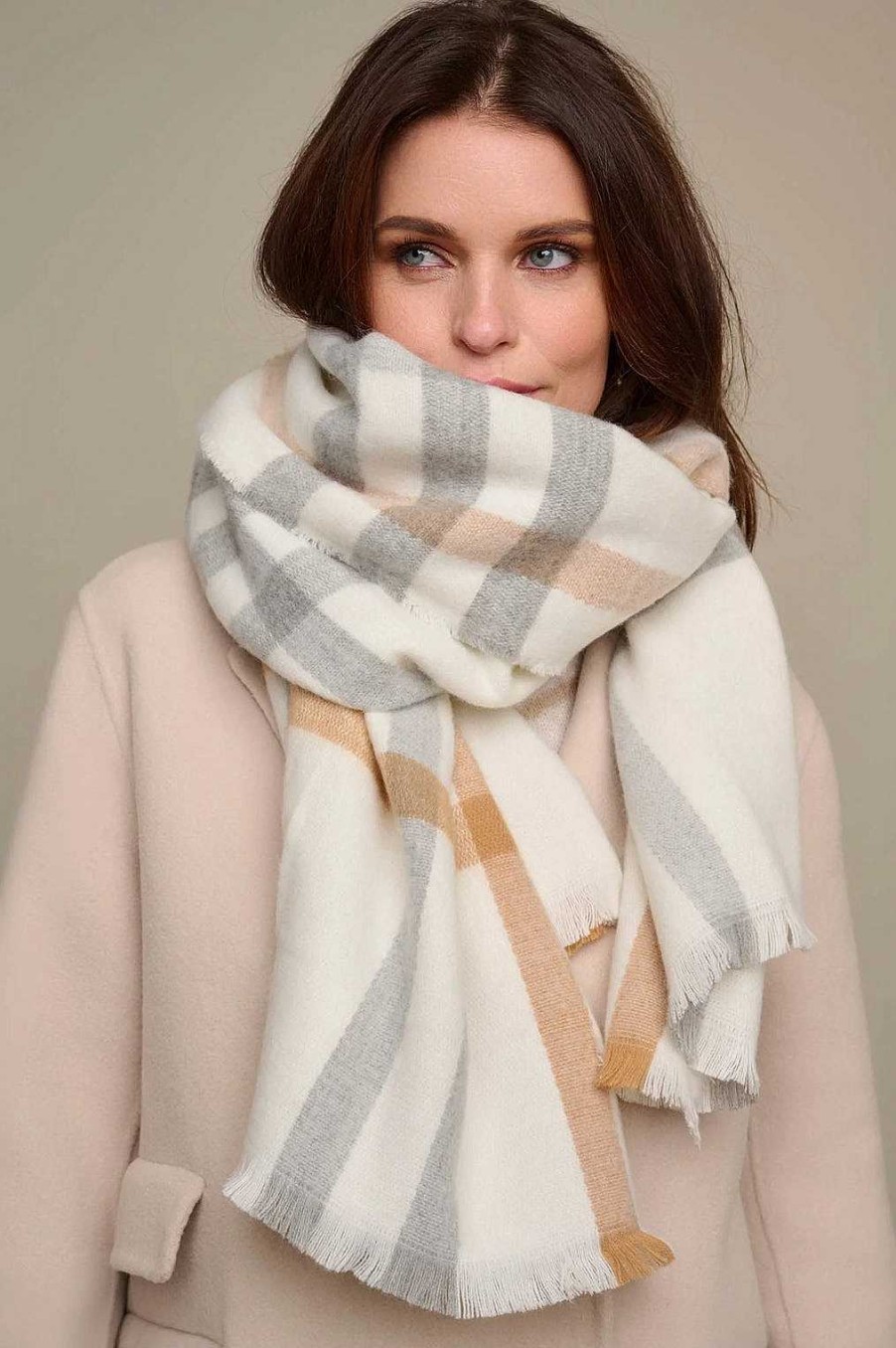 Accessories Rino&Pelle | Arrow Plaid Scarf White Multi